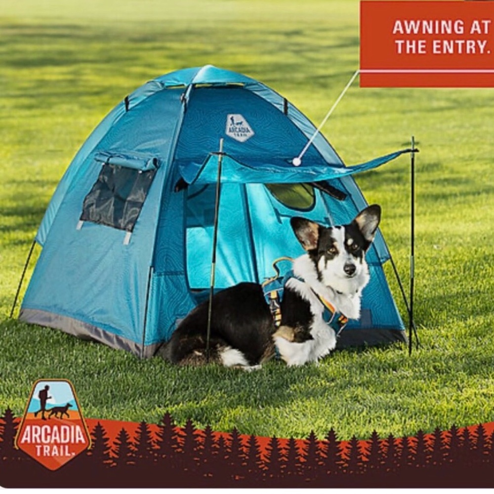 New With Tags Ultimate Dog Tent with Front Awning for Sunshade & Carrying Bag